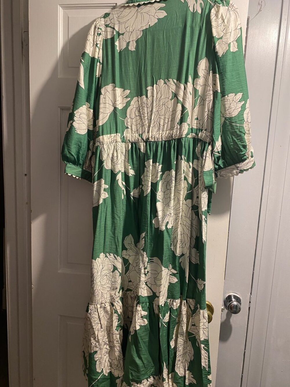 Entro green button up maxi dress, size large, nwt - Picture 7 of 9